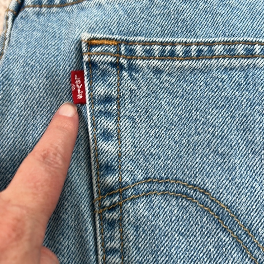 Vintage Levis 505 Jorts Denim Jean Shorts Size 38 Dad Short Classic‎ Light Wash - Picture 14 of 14